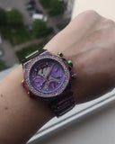 Guess Fusion Chronograph Purple Dial Purple Steel Strap Watch for Women - GW0552L4 Authentic Buy Shop Now