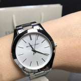 Michael Kors Slim Runway Silver Dial Silver Stainless Steel Strap Watch for Women - MK3178 Authentic Buy Shop Now