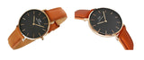 Daniel Wellington Classic Petite Durham Black Dial Brown Leather Strap Watch For Women - DW00100166 Authentic Buy Shop Now