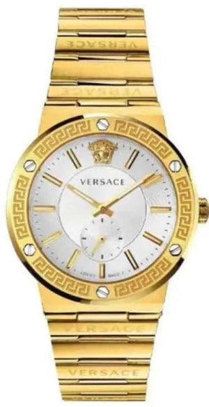Versace Greca Silver Dial Gold Steel Strap Watch for Men - VEVI00520 Authentic Buy Shop Now