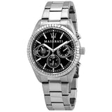 Maserati Competizione Chronograph Black Dial Silver Steel Strap Watch For Men - R8853100014 Authentic Buy Shop Now