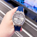 Guess Cosmo Diamonds Silver Dial Blue Rubber Strap Watch for Women - GW0034L5 Authentic Buy Shop Now