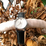 Movado Museum Silver Dial Black Leather Strap Watch For Women - 2100003 Authentic Buy Shop Now