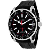 Gucci Dive Quartz Black Dial Black Rubber Strap Watch For Men - YA136303 Authentic Buy Shop Now