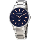Emporio Armani Renato Blue Dial Silver Steel Strap Watch For Men - AR11137 Authentic Buy Shop Now
