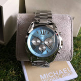 Michael Kors Bradshaw Chronograph Blue Dial Silver Steel Strap Watch For Women - MK6099 Authentic Buy Shop Now