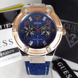 Guess Jet Setter Analog Blue Dial Blue Denim Strap Watch For Women - W0289L1 Authentic Buy Shop Now