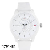 Tommy Hilfiger Denim Analog White Dial White Rubber Strap Watch for Men - 1791481 Authentic Buy Shop Now