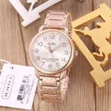 Coach Delancey White Dial Rose Gold Steel Strap Watch for Women - 14502497 Authentic Buy Shop Now
