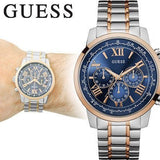 Guess Horizon Chronograph Blue Dial Two Tone Steel Strap Watch For Men - W0379G7 Authentic Buy Shop Now