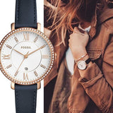 Fossil Jacqueline White Dial Blue Leather Strap Watch for Women - ES4291 Authentic Buy Shop Now