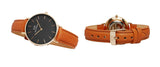 Daniel Wellington Classic Petite Durham Black Dial Brown Leather Strap Watch For Women - DW00100166 Authentic Buy Shop Now