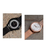 Calvin Klein Minimal Diamonds Black Dial Black Mesh Bracelet Watch for Women - K3M2342R Authentic Buy Shop Now