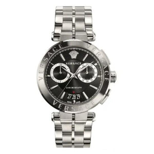 Versace Quartz Black Dial Silver Steel Strap Watch For Men - VBR080018 Authentic Buy Shop Now