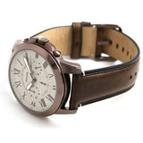 Fossil Grant Chronograph White Dial Brown Leather Strap Watch for Men - FS5344 Authentic Buy Shop Now