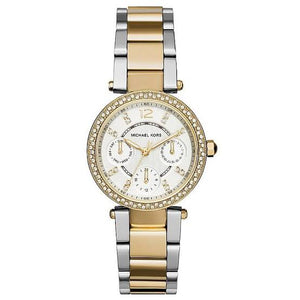 Michael Kors Parker White Dial Two Tone Steel Strap Watch for Women - MK6055 Authentic Buy Shop Now