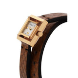 Gucci G Frame White Dial Brown Leather Strap Watch For Women - YA128523 Authentic Buy Shop Now