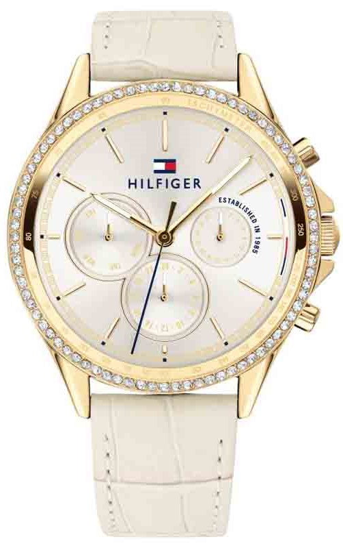 Tommy Hilfiger Ari Diamonds White Dial Cream Leather Strap Watch for Women - 1781982 Authentic Buy Shop Now