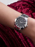 Guess Crystalline Diamonds Black Dial Silver Steel Strap Watch for Women - GW0114L1 Authentic Buy Shop Now