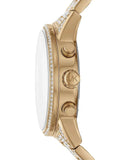 Michael Kors Ritz Three-Hand Glitz Crystals Gold Dial Gold Steel Strap Watch for Women - MK6747 Authentic Buy Shop Now