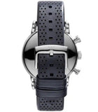 Emporio Armani Luigi Chronograph Blue Dial Black Leather Strap Watch For Men - AR1736 Authentic Buy Shop Now