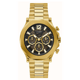 Guess Edge Chronograph Black Dial Gold Steel Strap Watch For Men - GW0539G2 Authentic Buy Shop Now