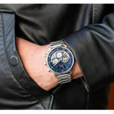 Tommy Hilfiger Legend Chronograph Blue Dial Silver Steel Strap Watch For Men - 1710569 Authentic Buy Shop Now