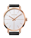 Calvin Klein Even White Dial Black Leather Strap Watch for Women - K7B216C6 Authentic Buy Shop Now