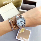 Michael Kors Bryn Quartz Blue Dial Two Tone Steel Strap Watch For Women - MK6136 Authentic Buy Shop Now