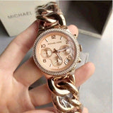 Michael Kors Runway Rose Gold Dial Rose Gold Steel Strap Watch for Women - MK3247 Authentic Buy Shop Now