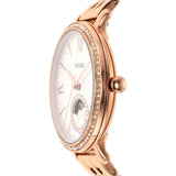 Fossil Jacqueline Analog Moonphase Mother of Pearl White Dial Rose Gold Steel Strap Watch for Women - ES5165 Authentic Buy Shop Now