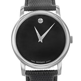 Movado Museum Black Dial Black Leather Strap Watch For Women - 2100004 Authentic Buy Shop Now