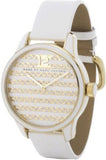 Marc Jacobs Lidia Stripe White Dial White Leather Strap Watch for Women - MBM1164 Authentic Buy Shop Now