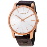 Calvin Klein City White Dial Brown Leather Strap Watch for Men - K2G21629 Authentic Buy Shop Now