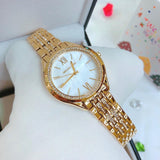 Michael Kors Mindy Three Hand White Dial Rose Gold Steel Strap Watch for Women - MK7078 Authentic Buy Shop Now