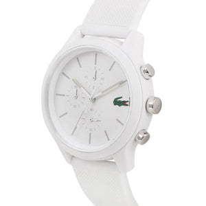 Lacoste 12.12 Chronograph White Dial White Silicon Strap Watch for Men - 2010974 Authentic Buy Shop Now