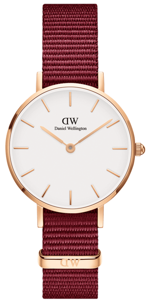 Daniel Wellington Roselyn 3A Petite White Dial Red NATO Strap Watch For Women - DW00100293 Authentic Buy Shop Now