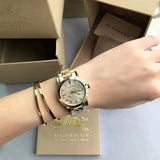 Burberry The City Gold Dial Gold Steel Strap Watch for Women - BU9033 Authentic Buy Shop Now