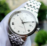 Omega De Ville Prestige Co Axial Automatic White Dial Silver Steel Strap Watch for Men - 424.10.40.20.02.005 Authentic Buy Shop Now