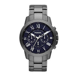 Fossil Grant Chronograph Blue Dial Grey Steel Strap Watch for Men - FS4831 Authentic Buy Shop Now