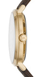 Michael Kors Jayne Three Hand Gold Dial Brown Leather Strap Watch For Women - MK7129 Authentic Buy Shop Now