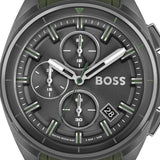 Hugo Boss Volane Chronograph Grey Dial Green Rubber Strap Watch For Men - 1513952 Authentic Buy Shop Now