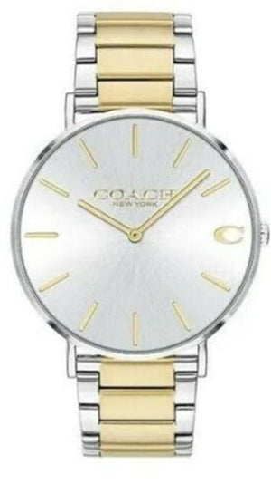 Coach Business Analog Silver Dial Two Tone Steel Strap Watch for Men - 14602432 Authentic Buy Shop Now