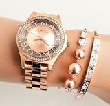 Marc Jacobs Henry Transparent Rose Gold Dial Rose Gold Steel Strap Watch for Women - MBM3339 Authentic Buy Shop Now