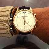 Emporio Armani Beta Chronograph White Dial Brown Leather Strap Watch For Men - AR1915 Authentic Buy Shop Now