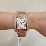 Michael Kors Emery Three-Hand Crystals Silver Dial Rose Gold Steel Strap Watch for Women - MK4644 Authentic Buy Shop Now