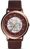 Fossil Vintage Muse Automatic Skeleton Maroon Dial Maroon Leather Strap Watch for Women - ME3137 Authentic Buy Shop Now