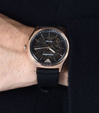 Emporio Armani Meccanico Black Dial Black Leather Watch For Men - AR60004 Authentic Buy Shop Now