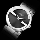 Gucci Interlocking G Quartz Black Dial Black Steel Strap Watch For Women - YA133502 Authentic Buy Shop Now