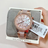 Michael Kors Ritz Chronograph Mother of Pearl White Dial Two Tone Steel Strap Watch For Women - MK6769 Authentic Buy Shop Now